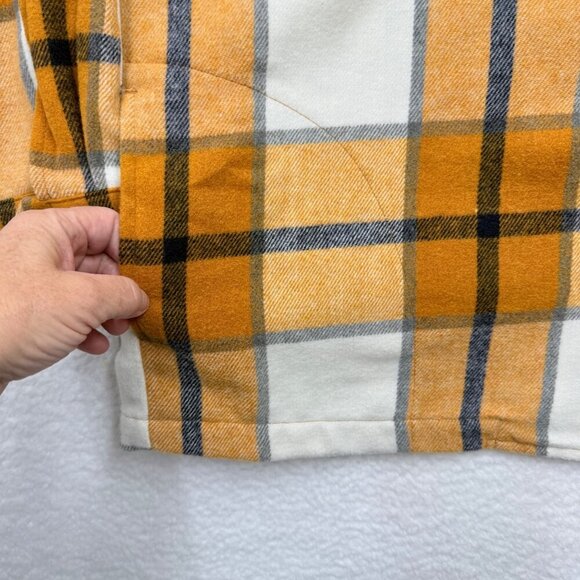 HFX Snap Front Orange Plaid Flannel Shacket Wool Blend Cabincore Outdoor Size M - Picture 4 of 11